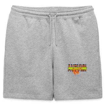 Automne Feuille Arrivée Design Graphique - Short de survêtement homme premium - gris chiné - Devant - AI Model Male 178 light (178cm)