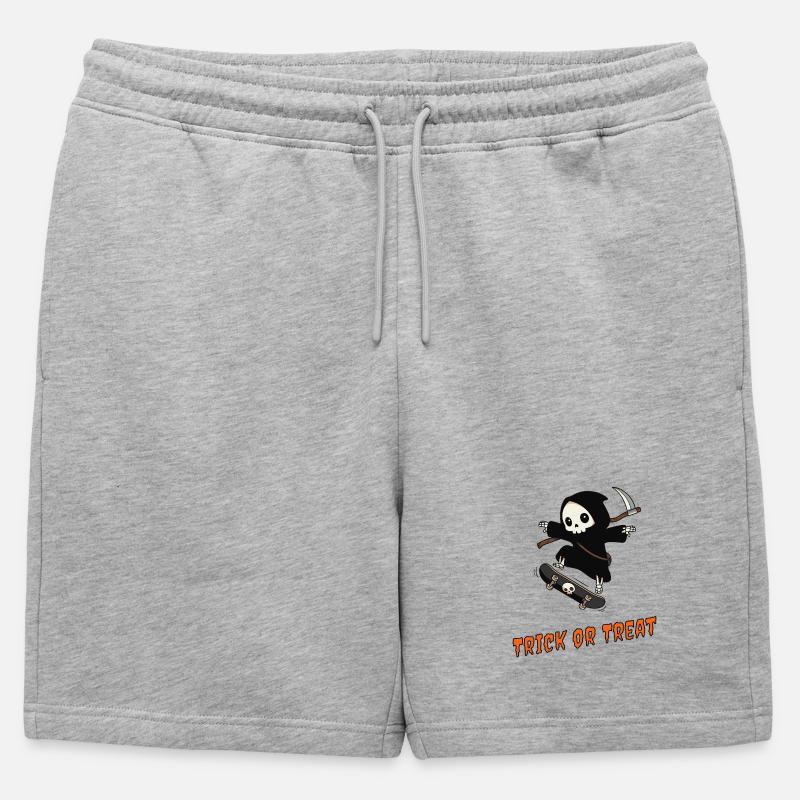 Süßes oder Saures – Skater Reaper - Männer Premium Organic Sweatshorts - Grau meliert
