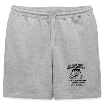 Pudding Côté Chocolat - Short de survêtement homme premium - gris chiné - Devant - AI Model Male 178 light (178cm)