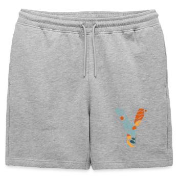 Lettre y fleurs groovy idée cadeau - Short de survêtement homme premium - gris chiné - Devant - AI Model Male 178 light (178cm)