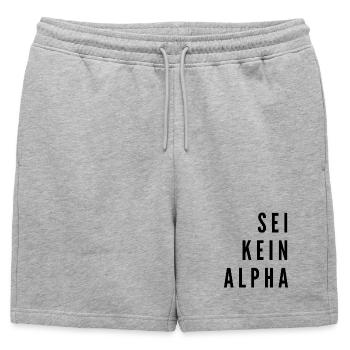 Ne soyez pas un alpha | Design minimaliste - Short de survêtement homme premium - gris chiné - Devant - AI Model Male 178 light (178cm)