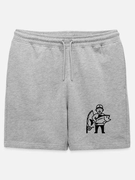 Fishing-proud-angler-big-catch-2 - Mens' Premium Organic Sweatshorts - heather grey