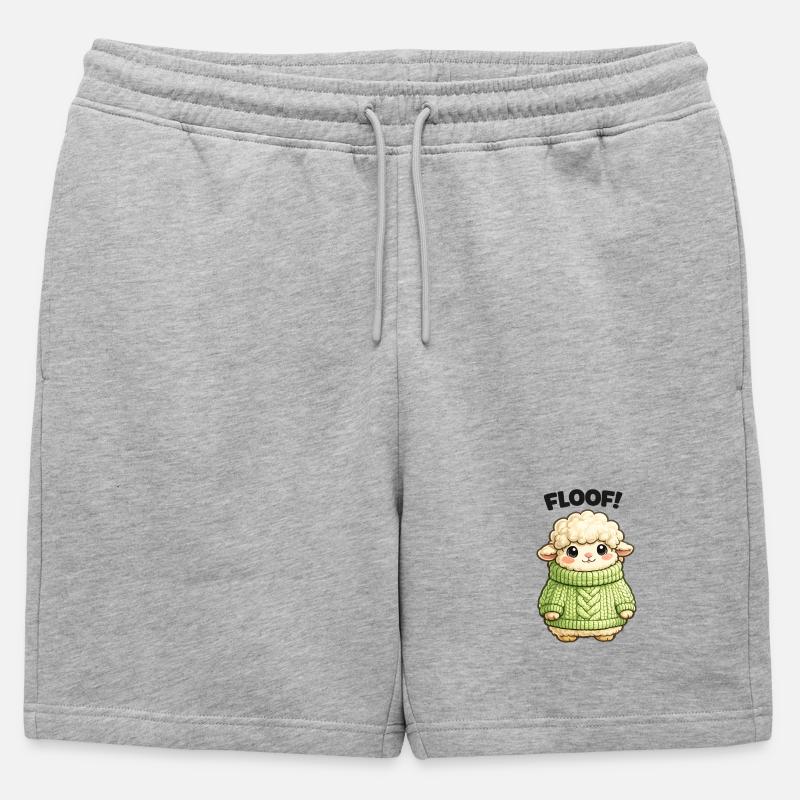 Kuscheliges Schäfchen Pullover Design - Männer Premium Organic Sweatshorts - Grau meliert