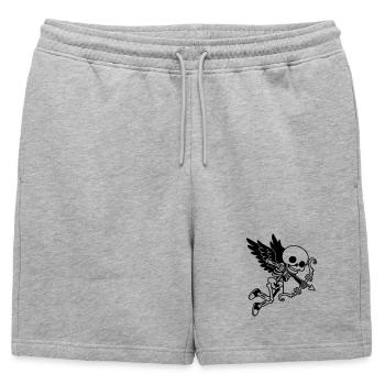 Cupidon Squelette aux ailes noires - Short de survêtement homme premium - gris chiné - Devant - AI Model Male 178 light (178cm)