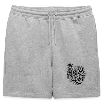 Ibiza 2026 - Short de survêtement homme premium - gris chiné - Devant - AI Model Male 178 light (178cm)