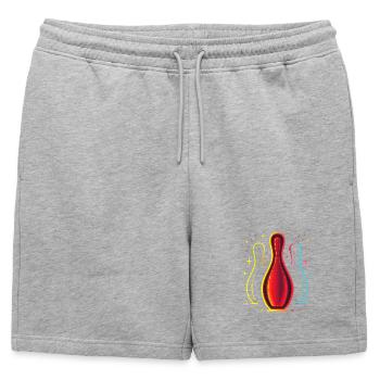 Vintage Bowling - Short de survêtement homme premium - gris chiné - Devant - AI Model Male 178 light (178cm)