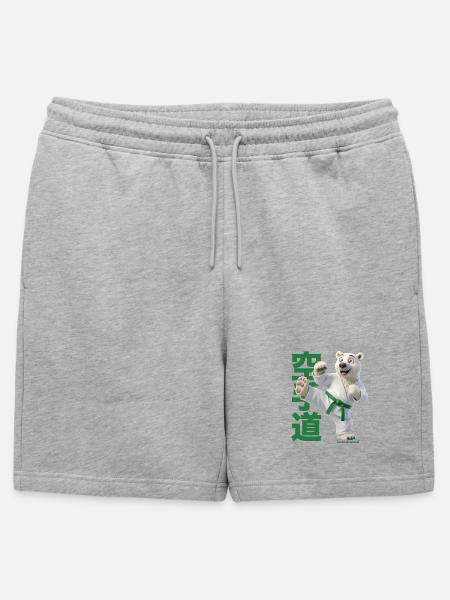 Karate Eisbär - Männer Premium Organic Sweatshorts - Grau meliert