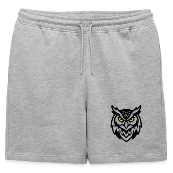 Owl Mascot E Sport Logo - Mens' Premium Organic Sweatshorts - heather grey - Front - AI Model Male 178 light (178cm)