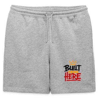 Built From Here Expression Of Pride & Authenticity - Mens' Premium Organic Sweatshorts - heather grey - Front - AI Model Male 178 light (178cm)