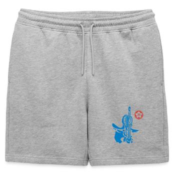 kendo_07 - Mens' Premium Organic Sweatshorts - heather grey - Front - AI Model Male 178 light (178cm)