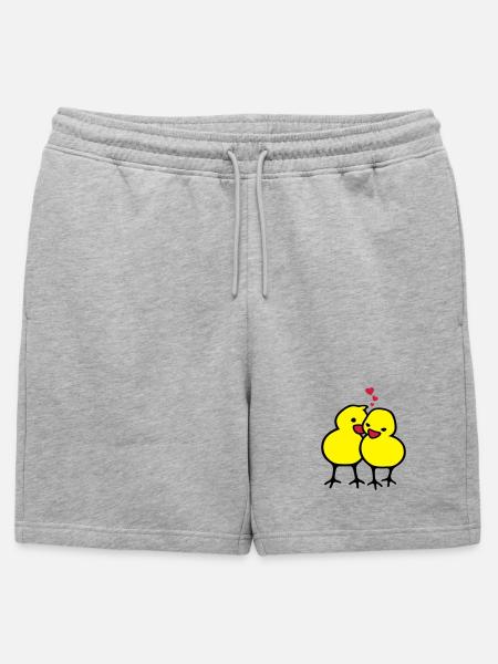 chicks in love (c) - Mens' Premium Organic Sweatshorts - heather grey