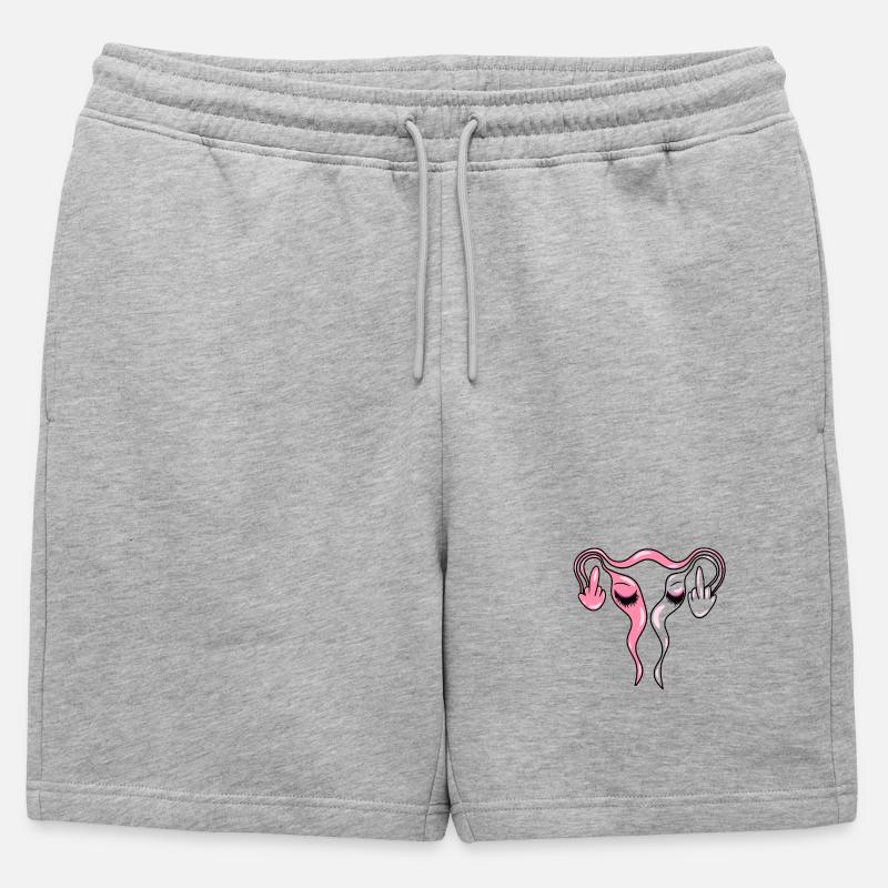 Eierstöcke / Gebärmutter mit Lashes - Männer Premium Organic Sweatshorts - Grau meliert
