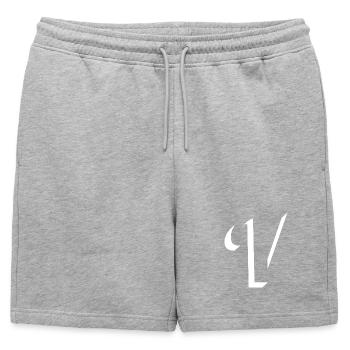 Lettre V, nom, la lettre V - Short de survêtement homme premium - gris chiné - Devant - AI Model Male 178 light (178cm)
