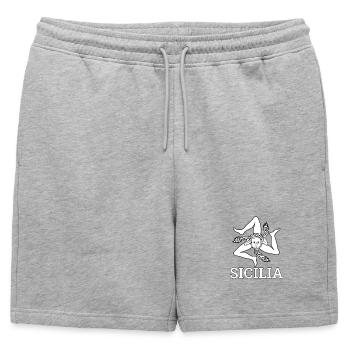 « Drapeau sicilien » - Sicile, Sicilia - Short de survêtement homme premium - gris chiné - Devant - AI Model Male 178 light (178cm)