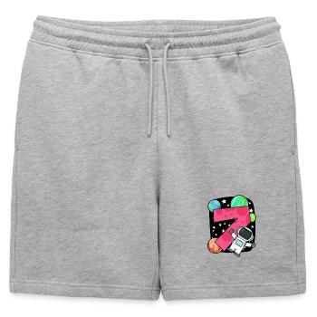 7 anniversaire garçon - 7 ans - J’ai 7 ans - Short de survêtement homme premium - gris chiné - Devant - AI Model Male 178 light (178cm)