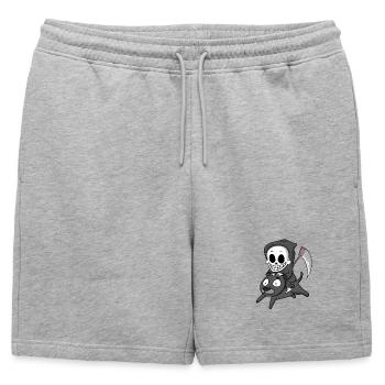 Grim Reaper and Black Panther - Mens' Premium Organic Sweatshorts - heather grey - Front - AI Model Male 178 light (178cm)