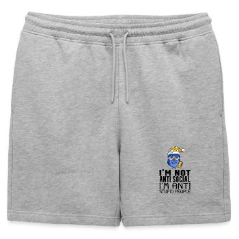 drôles de dictons stupides - Short de survêtement homme premium - gris chiné - Devant - AI Model Male 178 light (178cm)