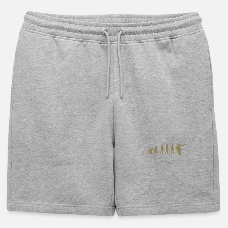 Snowboarder Evolution Geschenkidee - Männer Premium Organic Sweatshorts - Grau meliert