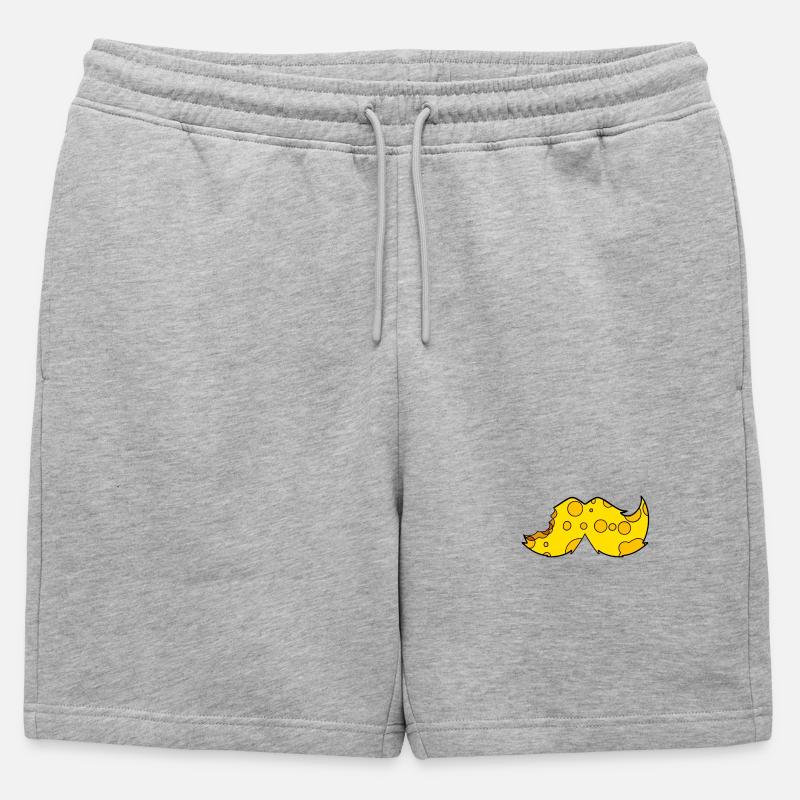 Käse Schnurrbart Bart - Männer Premium Organic Sweatshorts - Grau meliert