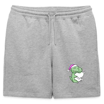 Crocodile avec oreiller et bonnet de couchage - Short de survêtement homme premium - gris chiné - Devant - AI Model Male 178 light (178cm)