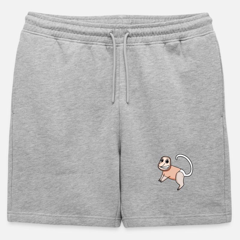 Proboscis Monkey Monkey Monkey - Mens' Premium Organic Sweatshorts - heather grey