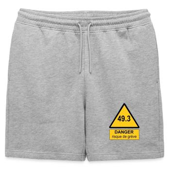 49.3 danger - Short de survêtement homme premium - gris chiné - Devant - AI Model Male 178 light (178cm)