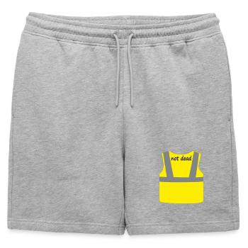 Gilet jaune - Short de survêtement homme premium - gris chiné - Devant - AI Model Male 178 light (178cm)