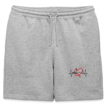 Berlin Skyline Heartbeat Heart Love Love Berliners - Short de survêtement homme premium - gris chiné - Devant - AI Model Male 178 light (178cm)
