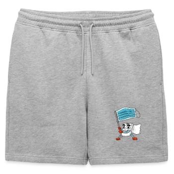Drapeau de masque de papier toilette - Short de survêtement homme premium - gris chiné - Devant - AI Model Male 178 light (178cm)