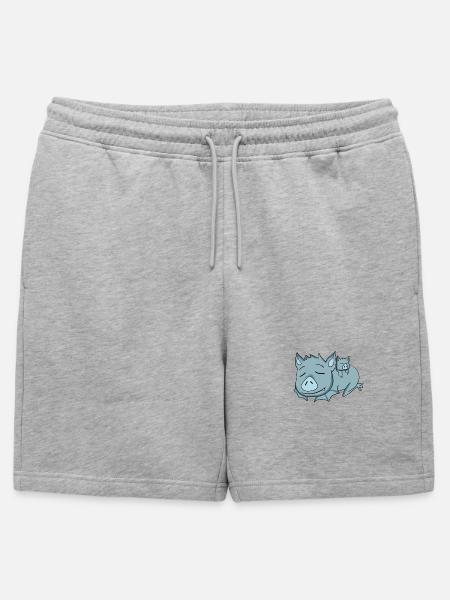Pipistrello con pipistrello - Famiglia - Short tuta uomo premium - grigio melange
