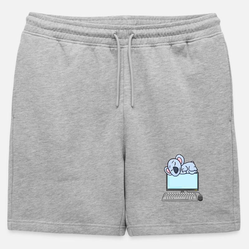 Koala Computer Nerd Programmierer Geschenk - Männer Premium Organic Sweatshorts - Grau meliert