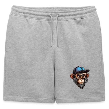 Drôle de singe - Short de survêtement homme premium - gris chiné - Devant - AI Model Male 178 light (178cm)