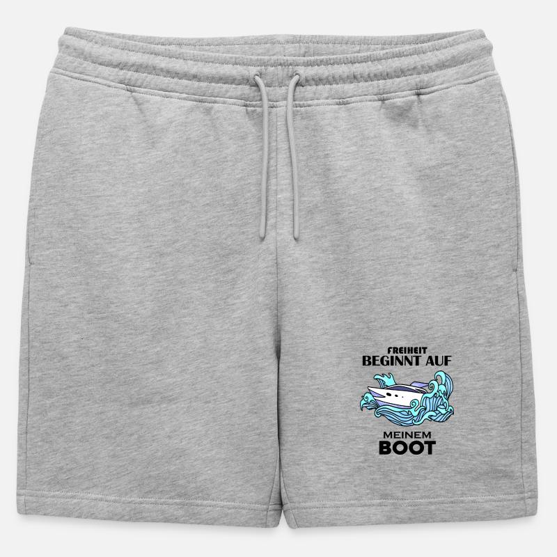 Boote Motorboot - Männer Premium Organic Sweatshorts - Grau meliert