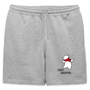 Joyeux Noël - Short de survêtement homme premium - gris chiné - Devant - AI Model Male 178 light (178cm)
