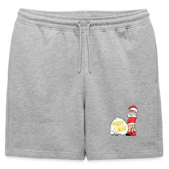 Santa Claus Funny - Mens' Premium Organic Sweatshorts - heather grey - Front - AI Model Male 178 light (178cm)