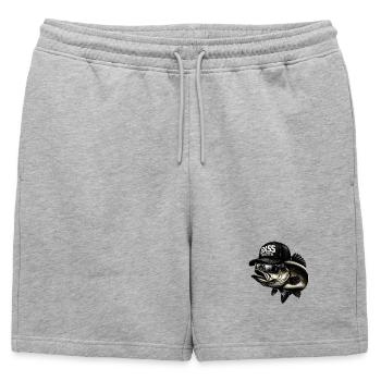 maître de la basse rayée - Short de survêtement homme premium - gris chiné - Devant - AI Model Male 178 light (178cm)