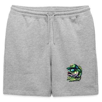 Bagarreur de bar rayé - Short de survêtement homme premium - gris chiné - Devant - AI Model Male 178 light (178cm)