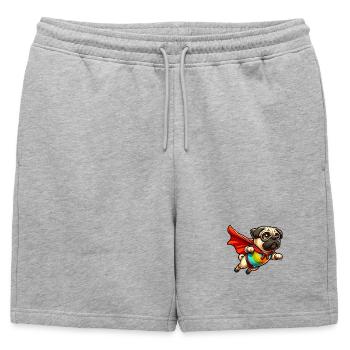 Carlin super-héros - Short de survêtement homme premium - gris chiné - Devant - AI Model Male 178 light (178cm)