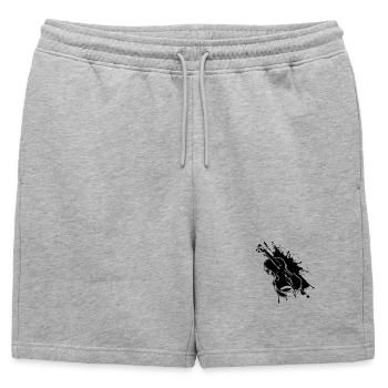 Violon Street Art - Short de survêtement homme premium - gris chiné - Devant - AI Model Male 178 light (178cm)