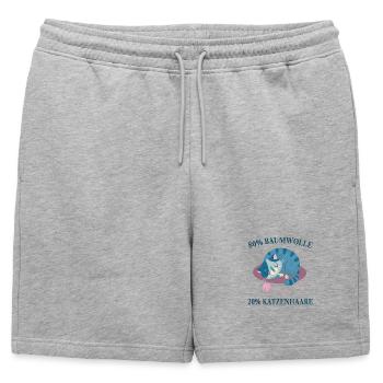 Chats, Poils de chat, Amoureux des chats, - Short de survêtement homme premium - gris chiné - Devant - AI Model Male 178 light (178cm)