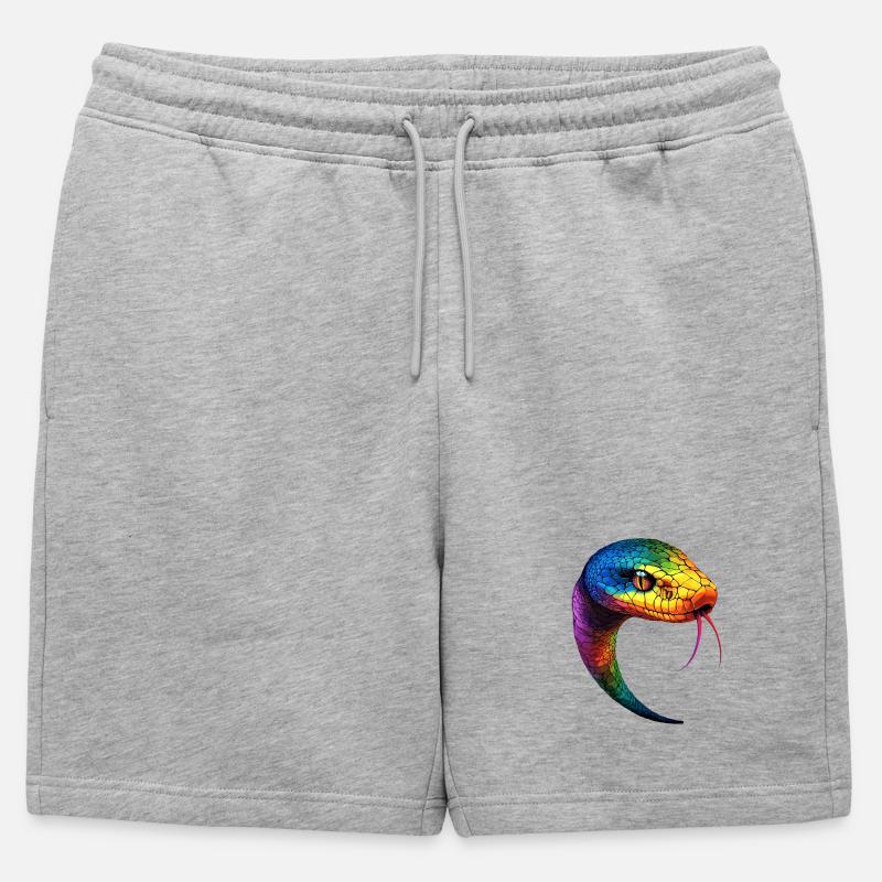 Schlange Python Kobra Mamba Klapperschlange Snake - Männer Premium Organic Sweatshorts - Grau meliert