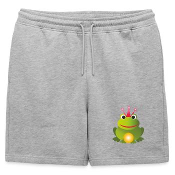 Prince grenouille - avec couronne rose et boule dorée - Short de survêtement homme premium - gris chiné - Devant - AI Model Male 178 light (178cm)