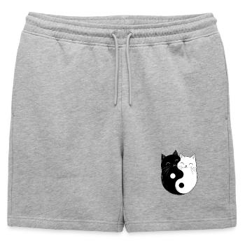 Yin et Yang Chats Chat Propriétaire Bouddhisme Graphique - Short de survêtement homme premium - gris chiné - Devant - AI Model Male 178 light (178cm)
