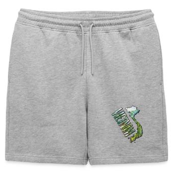 Carte à l’aquarelle Vietnam - Short de survêtement homme premium - gris chiné - Devant - AI Model Male 178 light (178cm)
