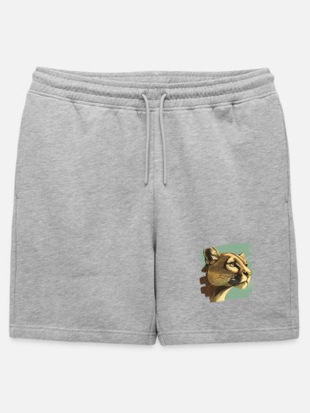 Lion from mountain Retro - Mens' Premium Organic Sweatshorts - heather grey