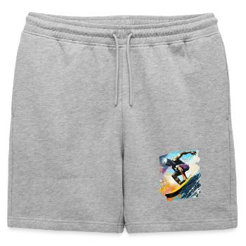 Surfeur Surf Planche de surf Surf - Short de survêtement homme premium - gris chiné - Devant - AI Model Male 178 light (178cm)
