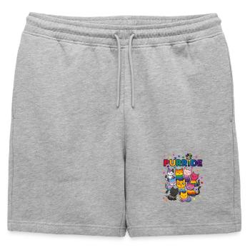 Purride Chats LGBT - Short de survêtement homme premium - gris chiné - Devant - AI Model Male 178 light (178cm)