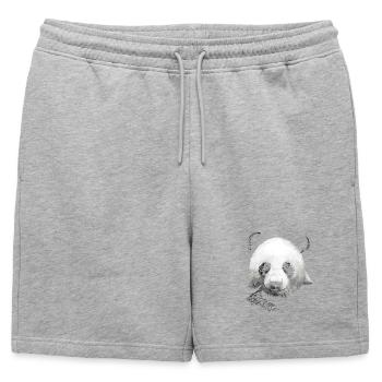Panda - Short de survêtement homme premium - gris chiné - Devant - AI Model Male 178 light (178cm)