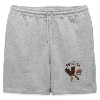 Master butcher - Mens' Premium Organic Sweatshorts - heather grey - Front - AI Model Male 178 light (178cm)