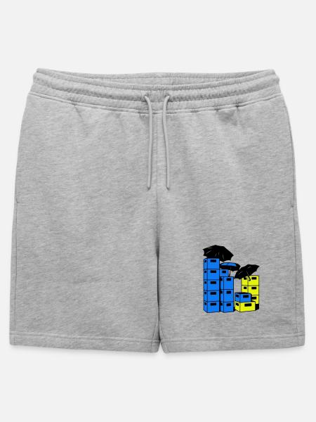 Bierkasten Kunst - Männer Premium Organic Sweatshorts - Grau meliert
